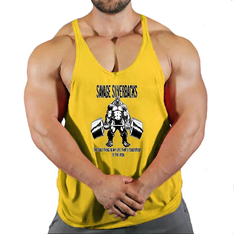 Muscle Mens Bodybuilding Stringer Tank Top gym Clothing Y back Fitness sleeveless vest shirt Weightlifting singlets