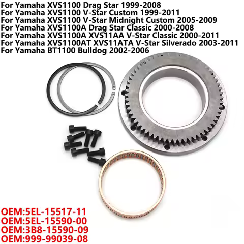 Starter Motor One Way Clutch For Yamaha XVS1100 XVS1100A XVS1100AT BT1100 5EL-15517-11 3B8-15590-09 5EL-15590-00 999-99039-08