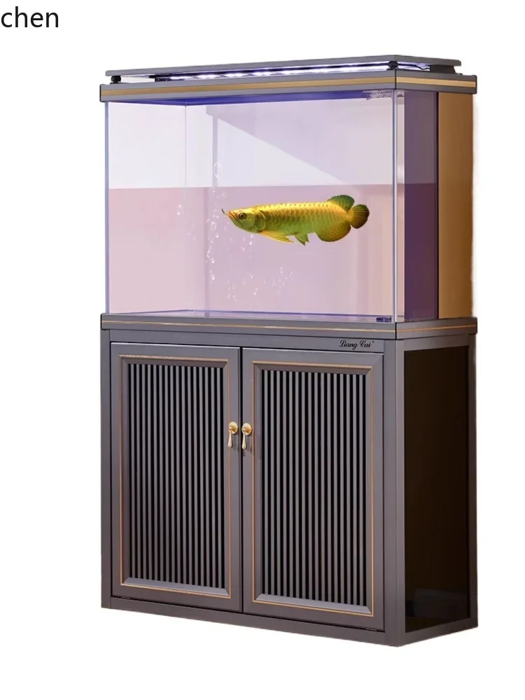 

YFY ultra-white glass lucky household living room large floor-to-ceiling entrance bottom filter water-free ecological fish tank