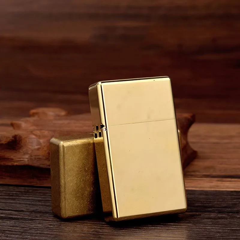 ZORRO Genuine Titanium 538 Narrow Machine Small Square Head Thickened Brass Kerosene Lighter Gadget Smoking Accessories