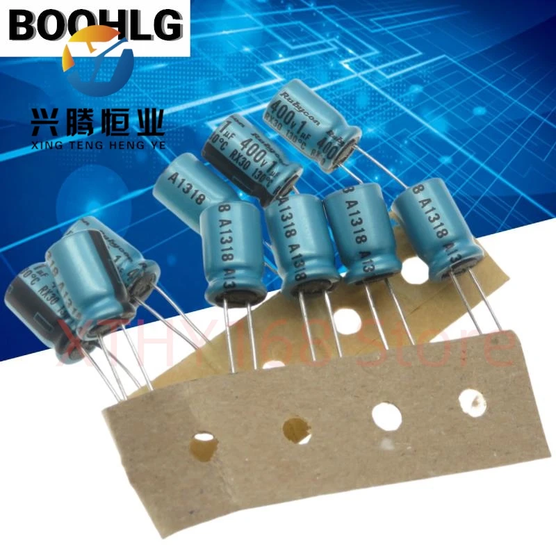 10PCS 1UF 400V capacitor 400V 1UF 8X12 RX30 high temperature resistance 130 degrees