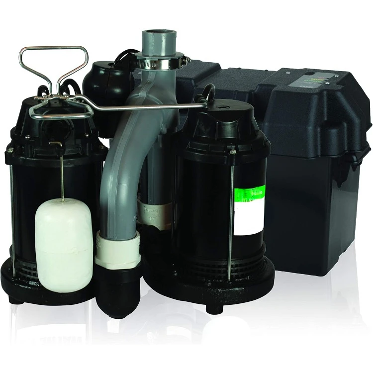 

1/2 HP Basement [Sump] [Pump] System with Integrated Vertical Float Switch and 12 Volt [Battery] Back Up Capability,