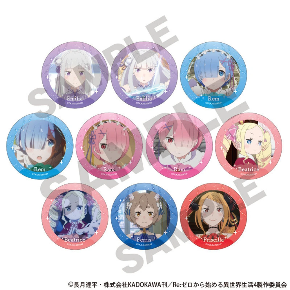 58mm Anime Re Zero Starting Life in Another World Meili Anastasia Cosplay COSTUME Badge Pin SPTE Tinplate Brooch﻿ Prop Xmas Gift