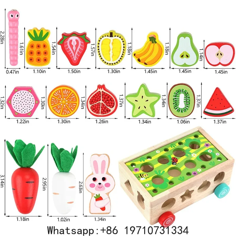 Toddlers Montessori Wooden Multifunction Educational Toys for Baby Childeren's Shape Sorting Toys Preschool Shape match Toy view 4