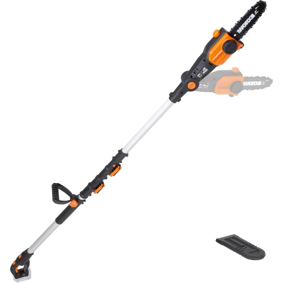 20V 8inch cordless pole chainsaw for efficient tree trimming and branch cutting in gardening forestry and outdoor maintenance w