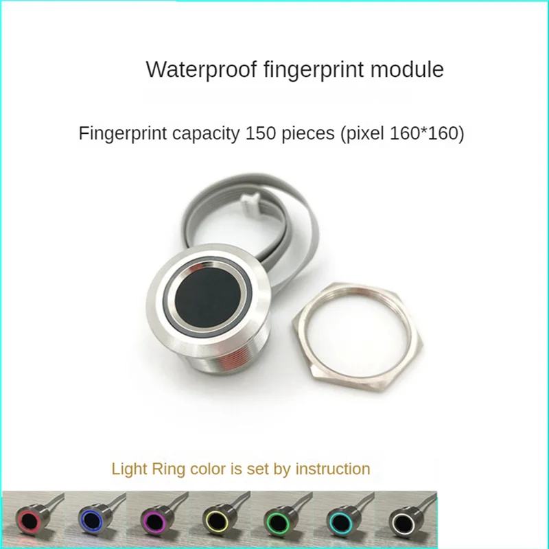 

AIAI 2X R503-S Circular Capacitance Fingerprint Module,Color Lamp Ring,150 Fingerprint,For Fingerprint Identification