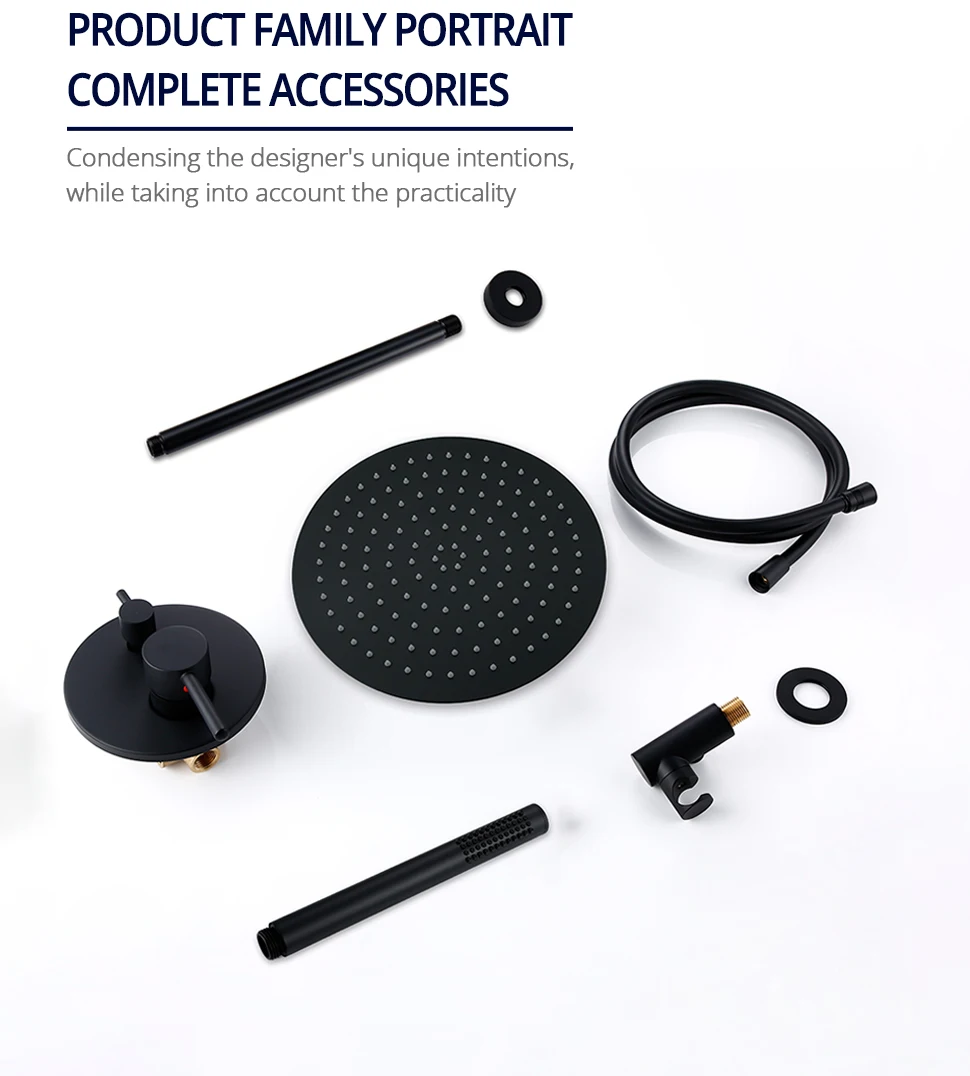 Rotguss Dusch armatur Regen Dusch kopf Bad Dusch armatur Decken arm 2 Wege Schalter Mixer Dusch system Wand montage – Detail 10