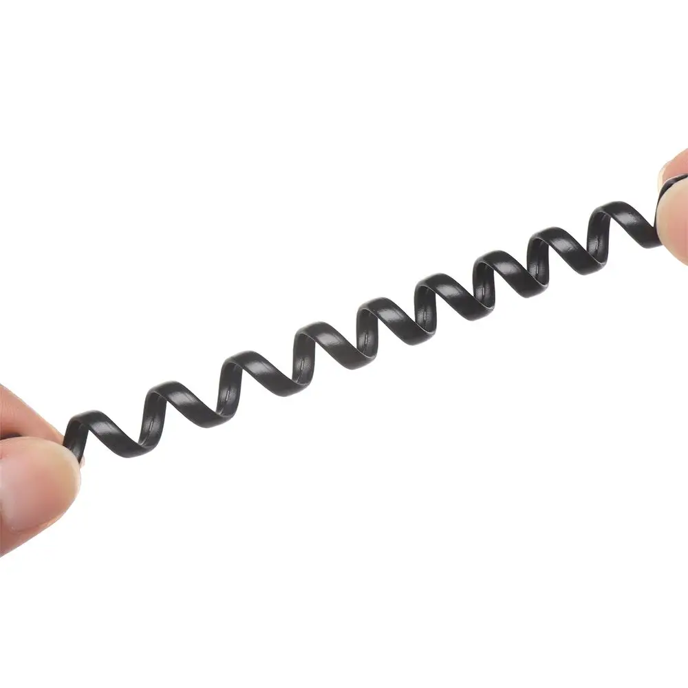 Black Spiral Copper  Coiled Telephone Cord Connector Wire Handset Line Phone Curve