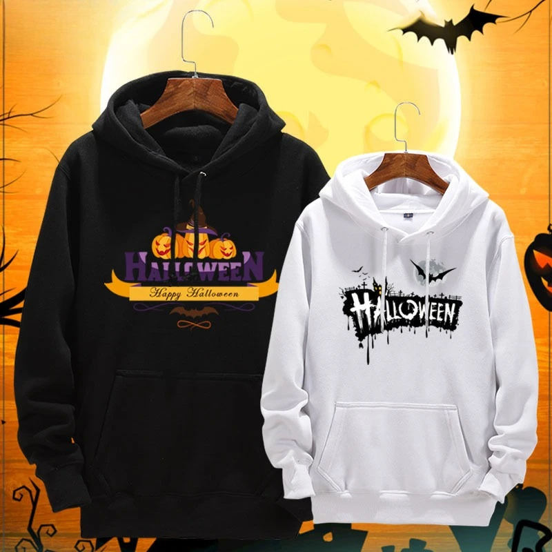 Halloween Pumpkin Grimace Spoof Hooded Sweater Versatile Jacket Men's and Women's Hoodies Holiday Wear Outdoor Casual Loose Top