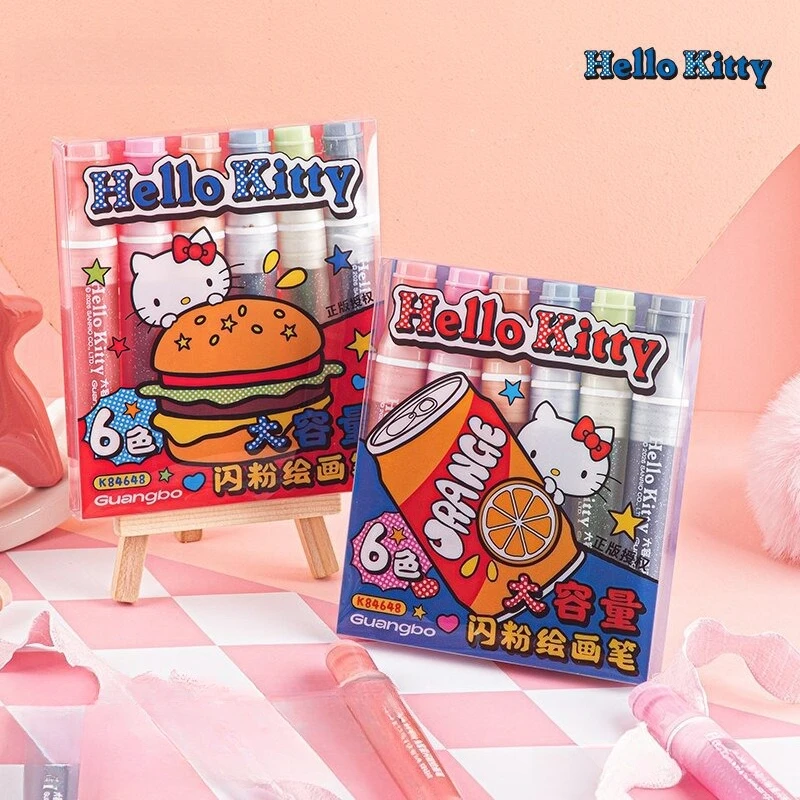 

Sanrio Highlighter High Value KT Cat Color Markers Student Note Taking Memo Pen 6 Pack Set for School Office Supplies