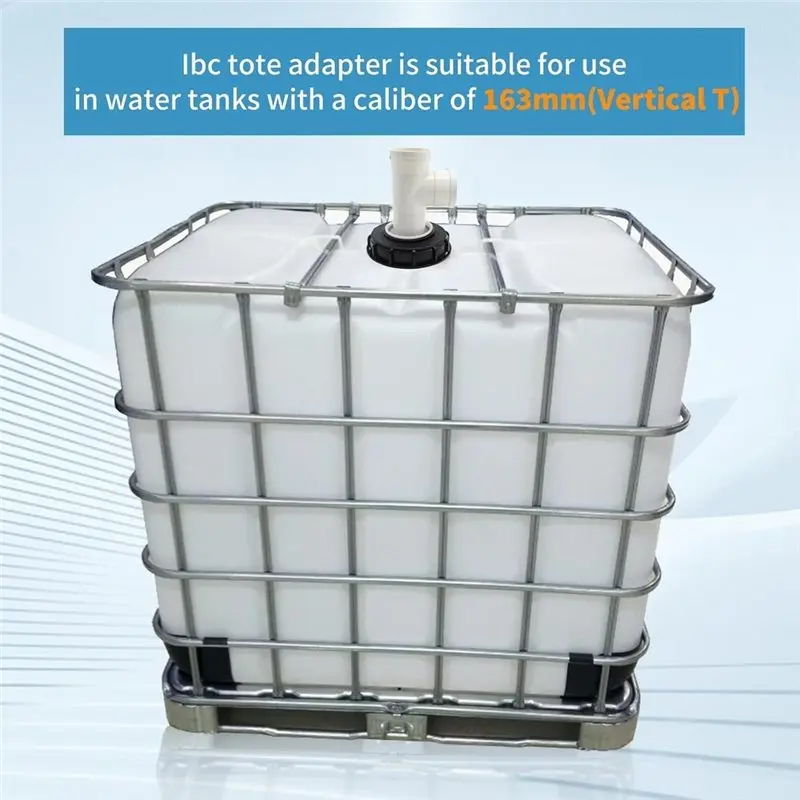 Vertical T-Shaped 165Mm IBC Tote Cover For 275 Gallon Water Tanks Featuring DN150-165Mm Vertical Tee Filter