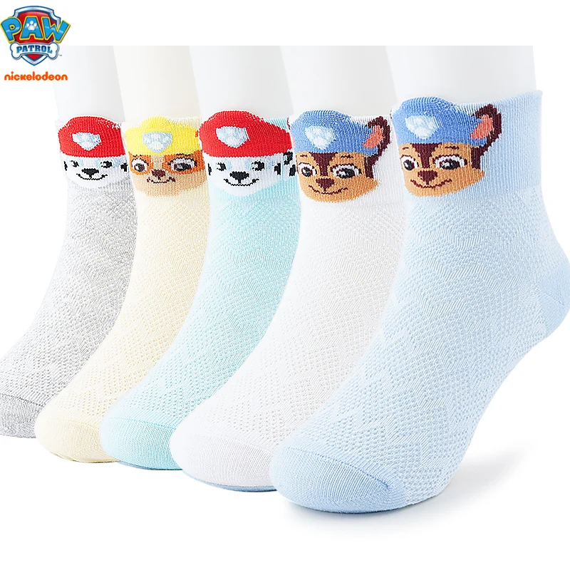 5Pairs=10pcs Original Paw Patrol Kids Socks Boys Summer Short Socks Mesh sock Baby Cotton Socks Cute Children Kindergard Sock