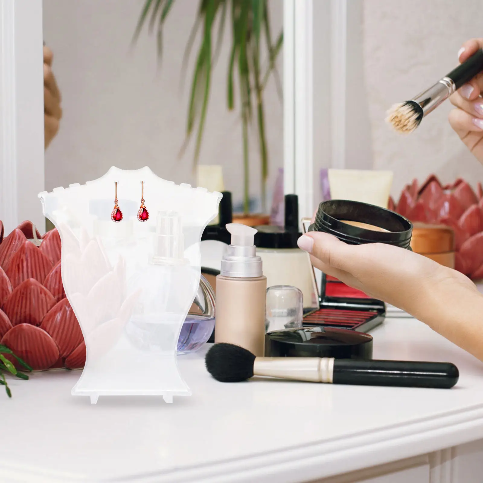 

Подставка для украшений: органайзер для серег, устойчивый пластиковый держатель для хранения ожерелий, декоративная подставка, идеально подходит для дома и магазина