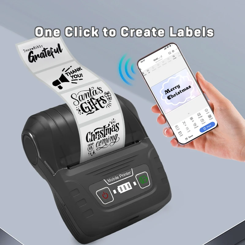 

KAYSION Mini Portable Printer Thermal Printing Sticker Wireless Inkless Pocket Printer Self-adhesive Label Printer Photo Printer