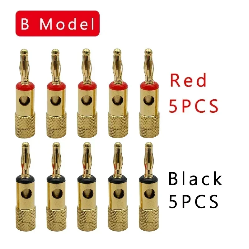 10/20 Stuks Banaan Connector Plug Jack Vergulde Muzikaal Geluid Audio Speaker 4Mm Banaan Pluggen Voor Audio Video Luidspreker Terminal