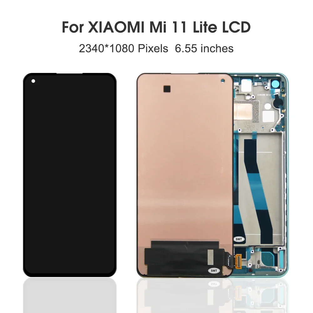 For Xiaomi 6.55\'\'Mi 11 Lite 5G For  Mi 11 Lite M2101K9G LCD Display Touch Screen Digitizer Assembly Replacement