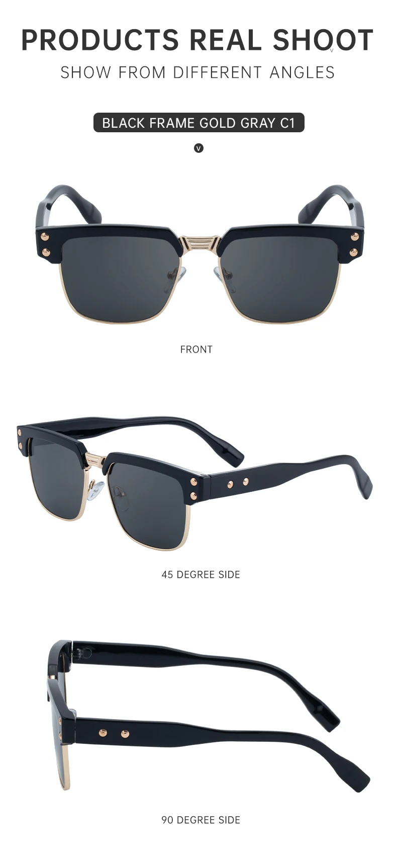 Steampunk Polarisierte Quadratische Sonnenbrille für Herren 2026 Luxusmarke Vintage Punk Metall Outdoor UV400 Sonnenbrillen Klassische Fahrbrillen – Detail 12