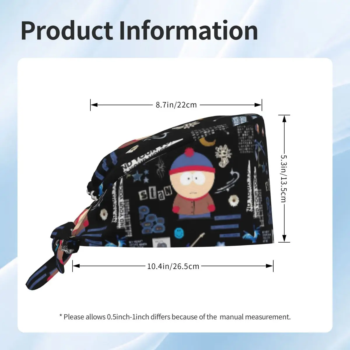 Cappelli da Infermiera SouthParks, Berretto Medico Casual Traspirante Unisex con Laccetti Posteriori per Donne, Cappelli da Lavoro