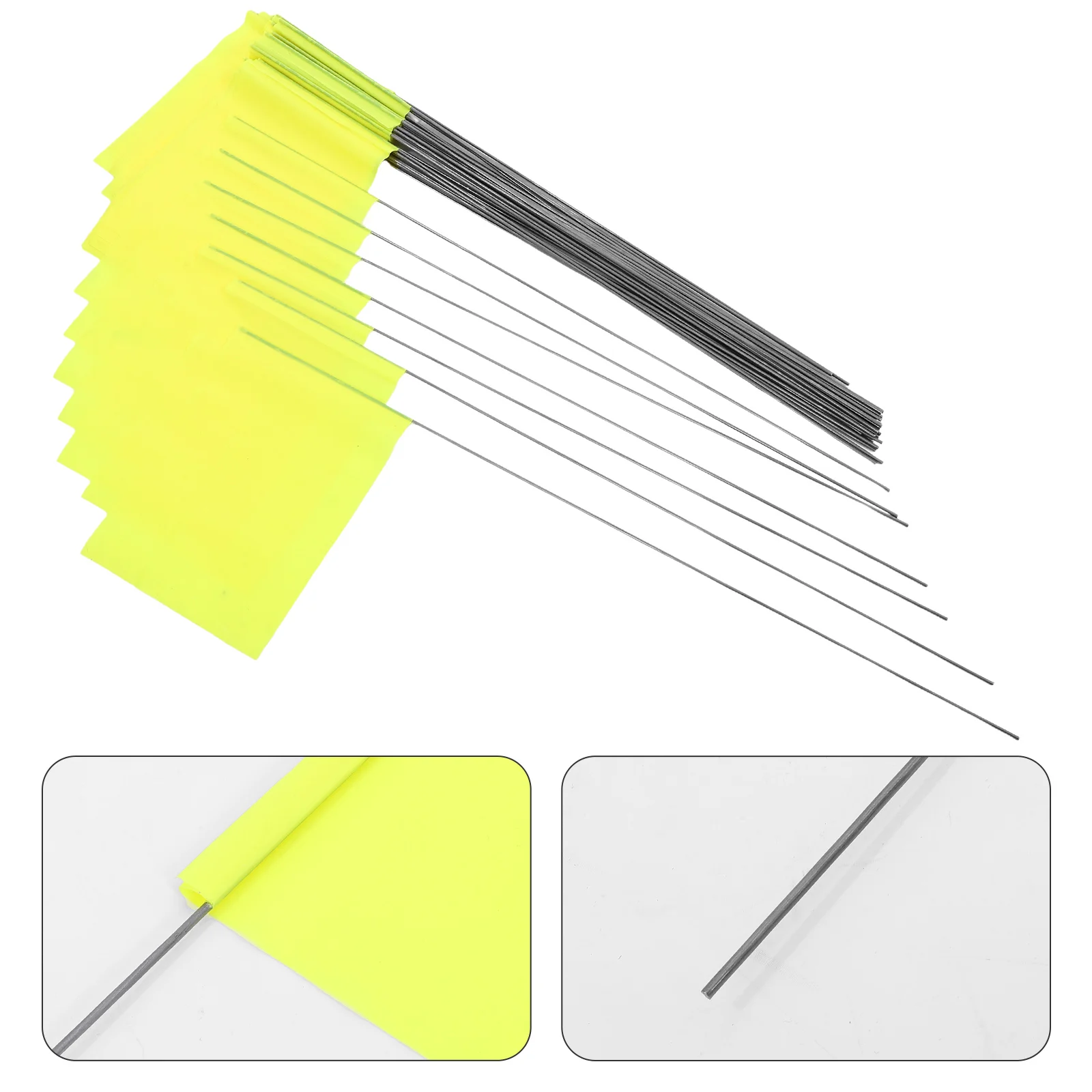 

50pcs Marker Flags for Lawn Garden Sprinkler Survey Dog Training Landscape PVC Steel Wire Bright Color Yard Supplies