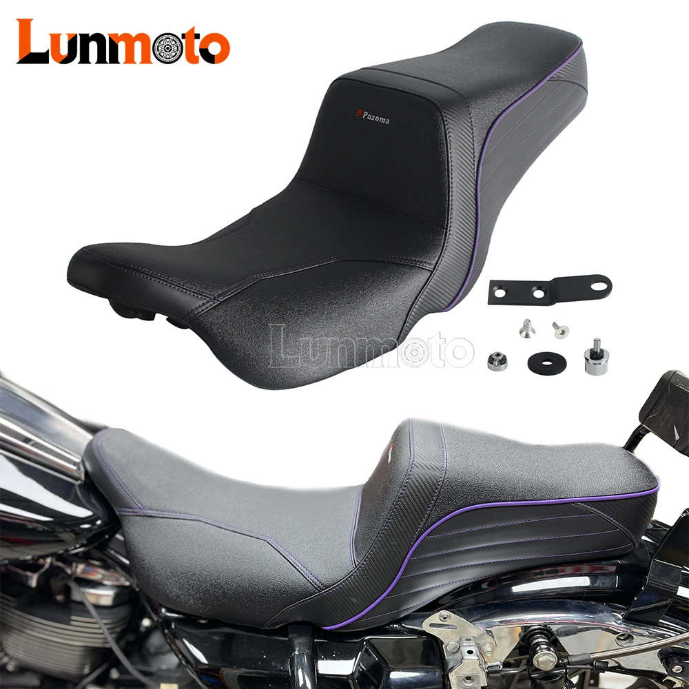 For Harley Touring Road King Street Electra Glide 08-Up Motorcycle Driver Passenger Two-Up Seat Front Rear Gel Pad Full Seat Kit