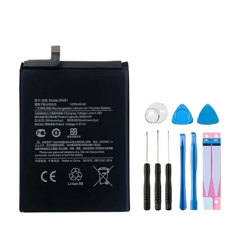 3.87V 6000mAh BN61 Mobile Phone Battery For Xiaomi For Pocophone X3 Poco X3 Phone Replacement Batteries + Tools High Quality