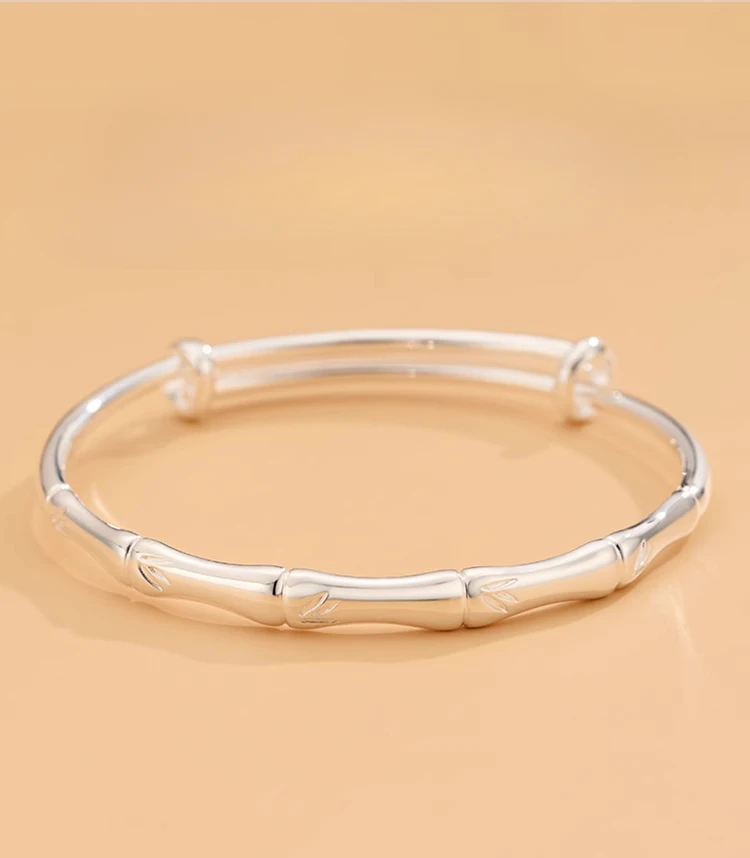

Bamboo Bracelet New Chinese Cool Sterling Silver Push-pull Bracelet Gift