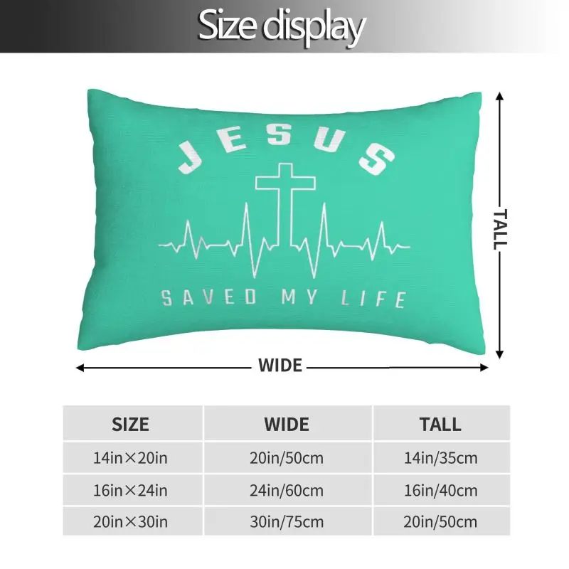 Benutzer definierte Jesus rettete mein Leben Kissen bezug 60cm x 40cm christlichen religiösen Glauben Home Decoration Salon Rechteck Kissen bezug