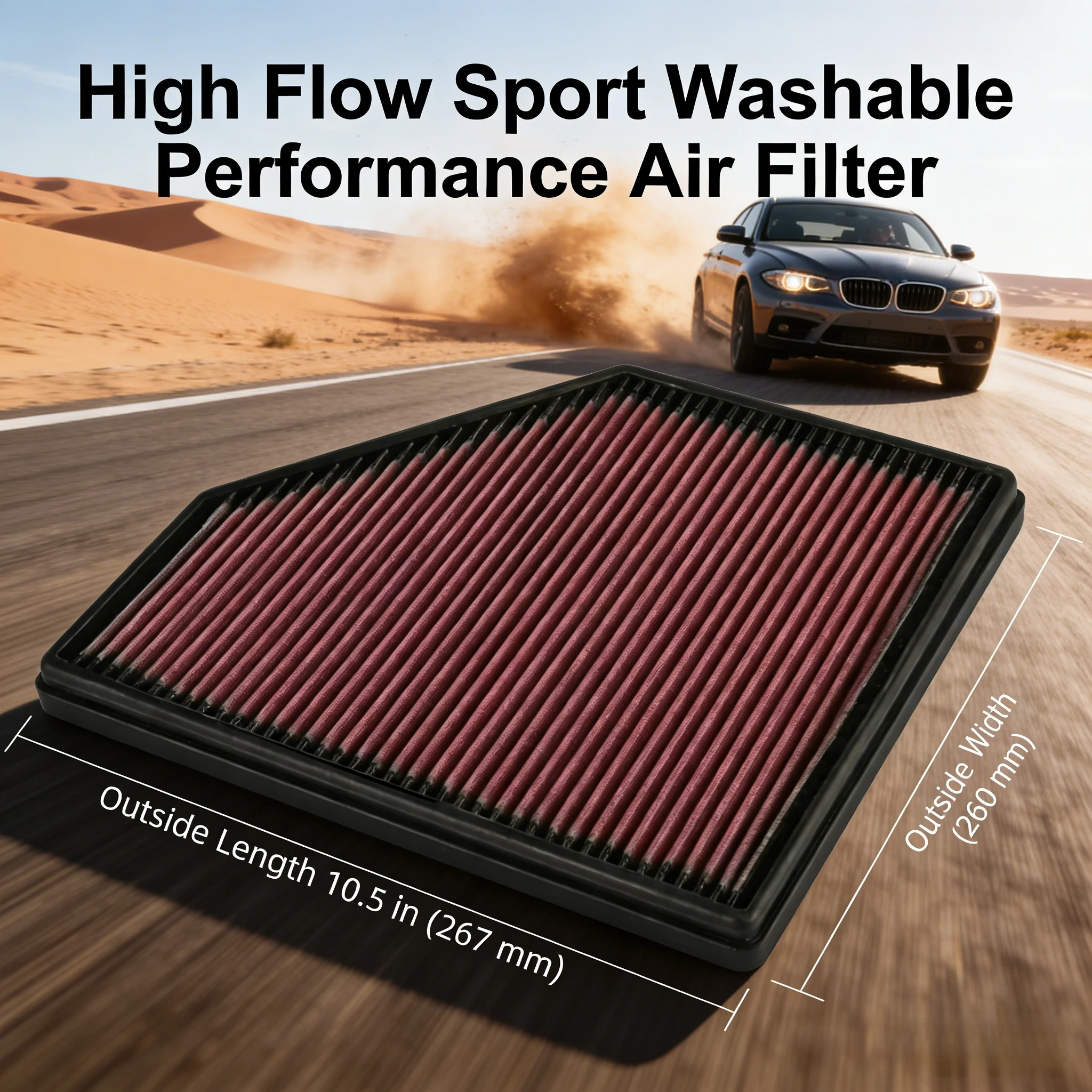For BMW F20 F22 120i 125i 220i 230i 240i N20 B48 B58 High Flow Washable Performance Panel Air Filter Intake System Replacement