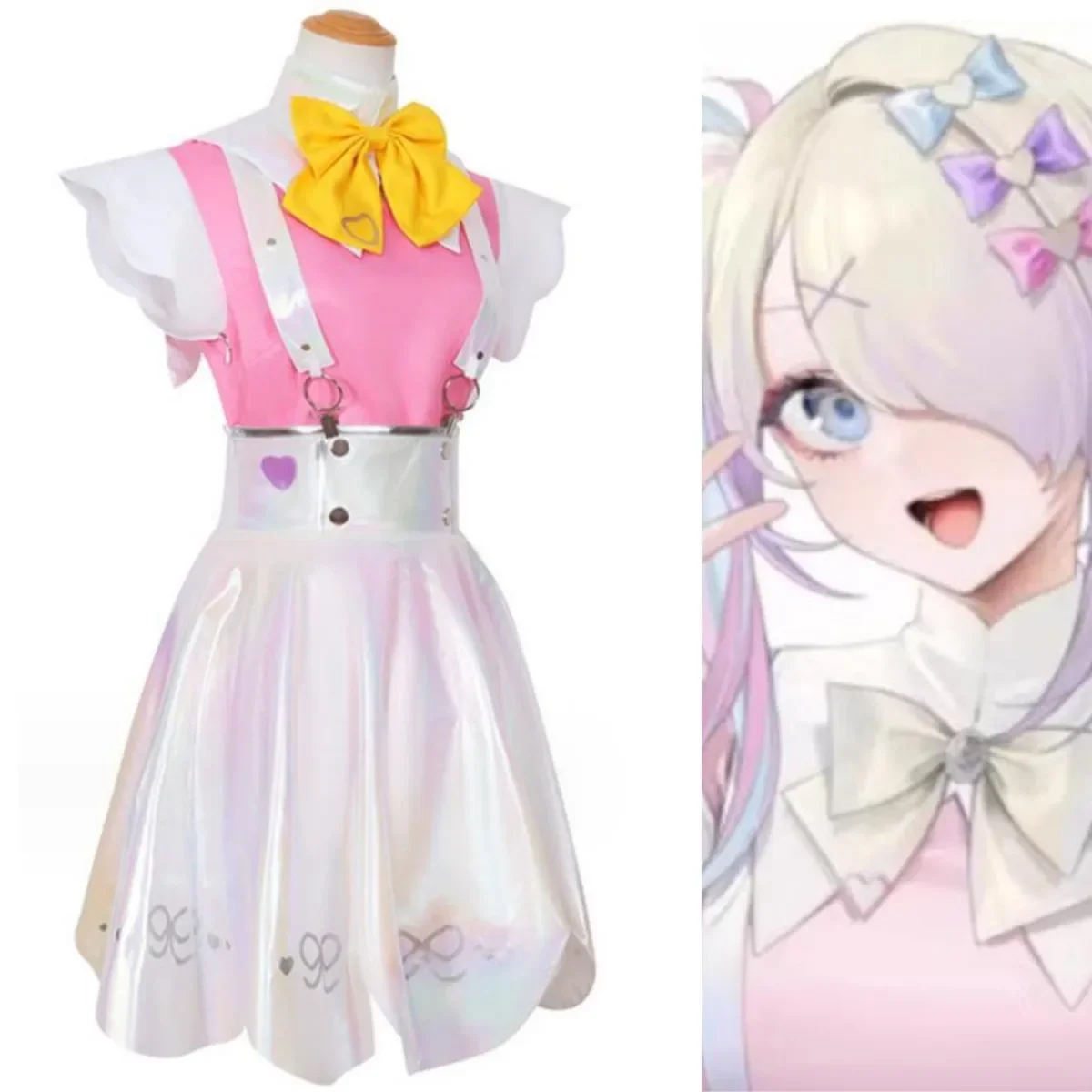 Traje de Cosplay de KAngel Abyss para mujer, juego de Anime, falda con tirantes, vestido de princesa, conjunto de fiesta de cumpleaños Kawaii Sexy