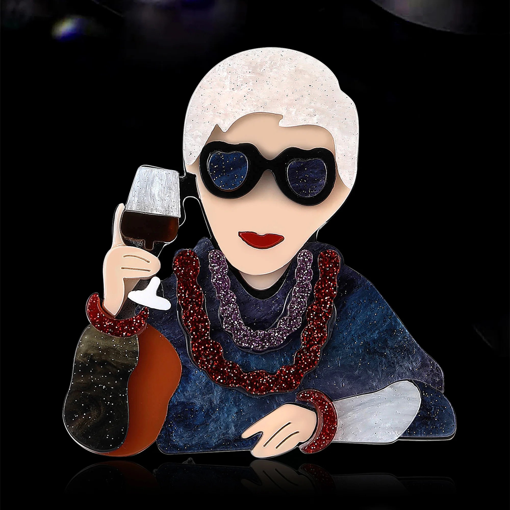 

Classic Acrylic Feminine Brooches for Women Unisex Figure Character Pins Event Party New Gifts Jewelry Decoration Accessories