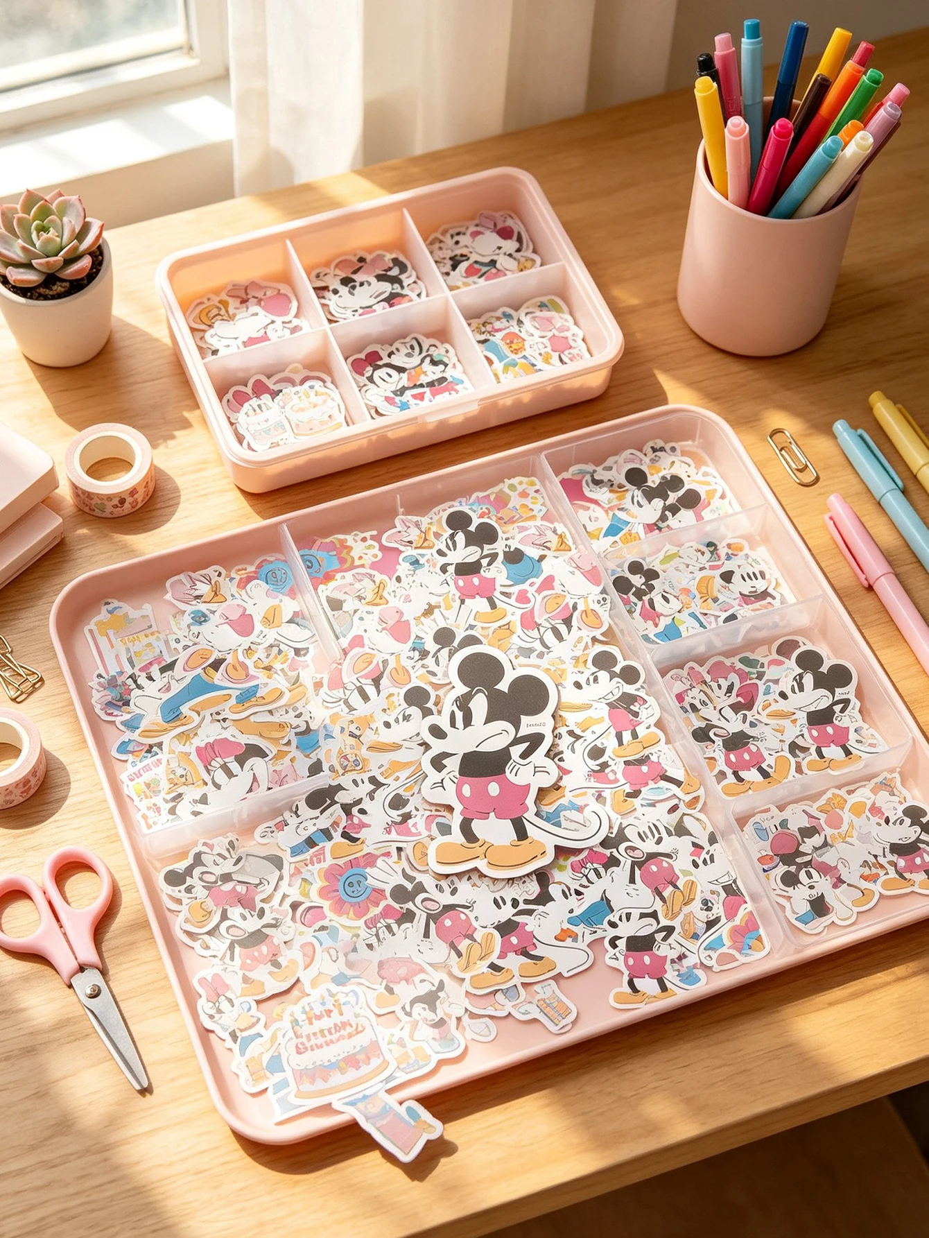 Cute Mickey Graphic Stickers, Waterproof Aesthetic Decals for Journaling Scrapbook Water Bottle Phone Case Laptop Luggage DIY