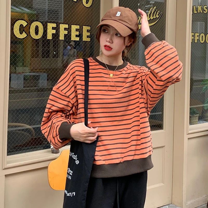 Thời Trang Mới Vintage Oversize Khoác Hoodie Nữ Gợi Cảm Cao Cấp Nữ Nữ Đẹp Thẩm Mỹ Thoáng Mát Học Sinh Bé Gái Áo BVy58029