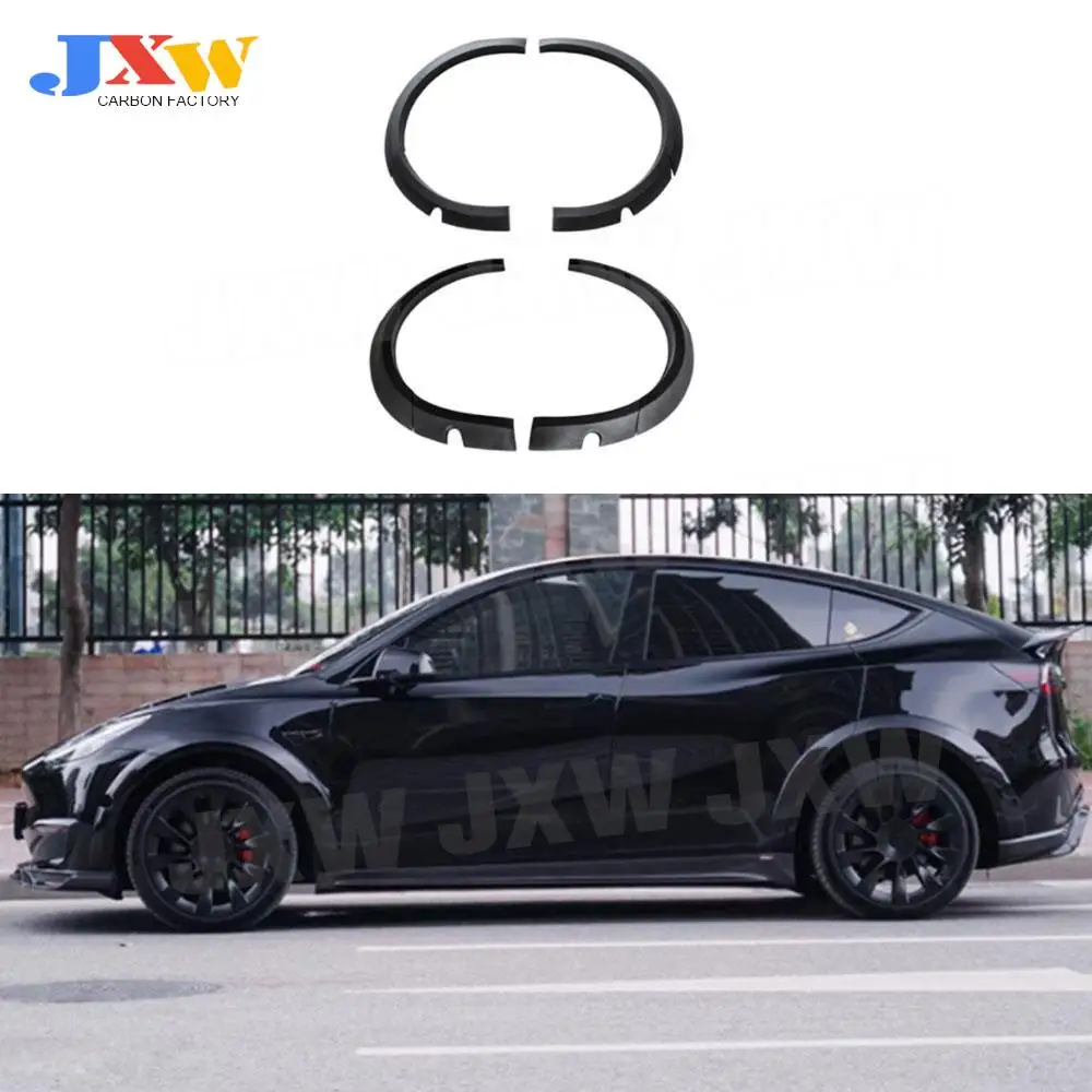 

4Pcs/set Car Side Fender Flares Mudguards Covers Trims Car Fender Extension Wheel Eyebrow Protector Arch Trim For Tesla Model Y