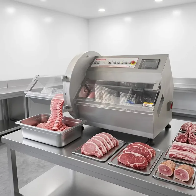 Automatic Frozen Meat Cutter Machine Stainless Steel Adjustable Thickness Bone Saw Pig Sheep Rib