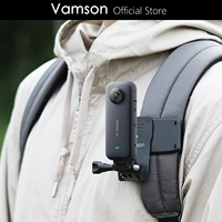 Vamson Backpack Clip for Insta360 x3 for GoPro Hero 11 10 9 Camera 360° Rotate Shoulder Belt Mount Accessories for Dji Action