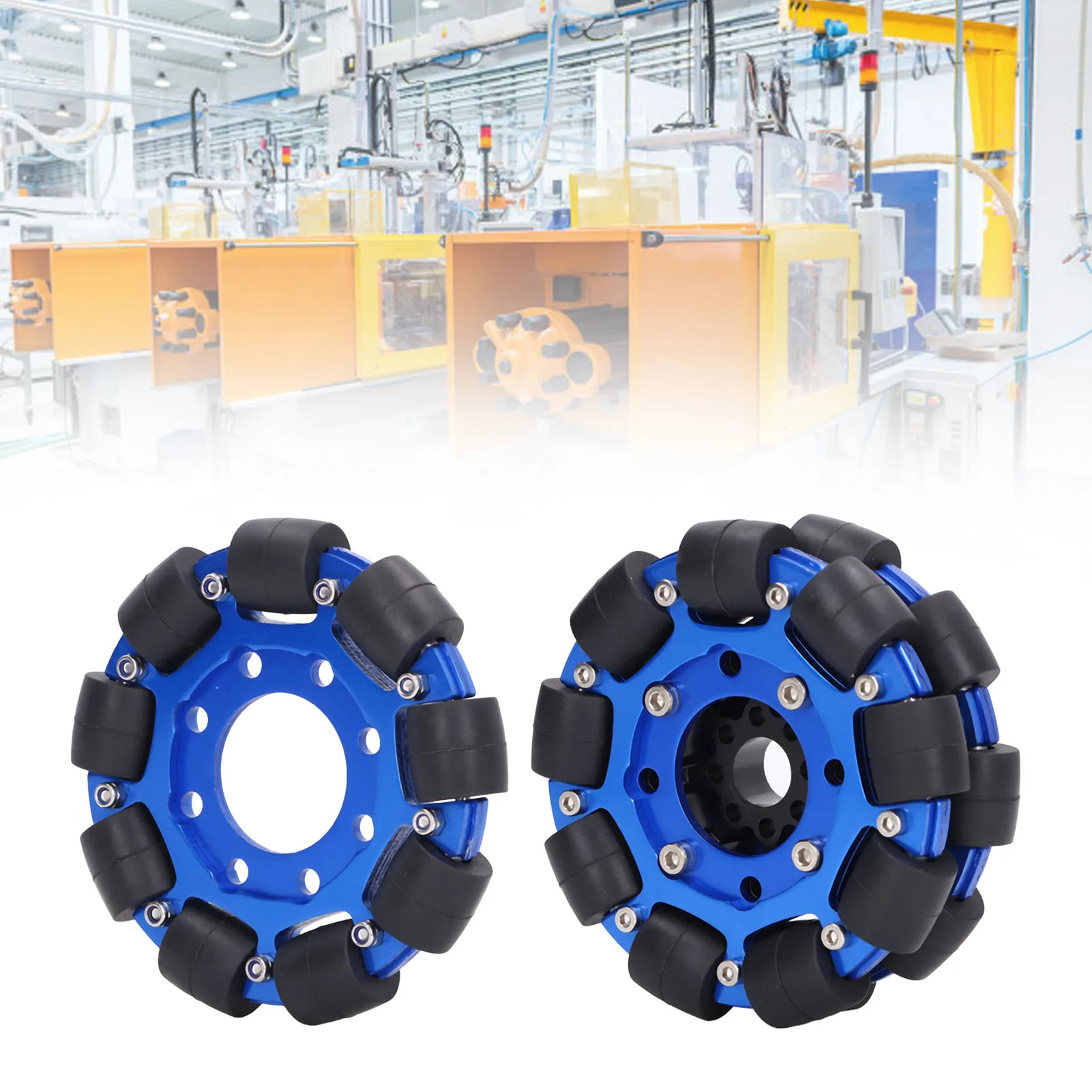 

Omni Wheel 4in Omnidirectional Aluminium Alloy Hub Component Part for Robot DIY Omni Wheel Omnidirectional Wheel Robot Wheel