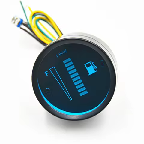 2" 52mm 12V/24V Fuel Level Gauge Car Motorcycle Universal Fuel Level Meter Gauge Electronic LED Ultra Thin Auto Benzine Met