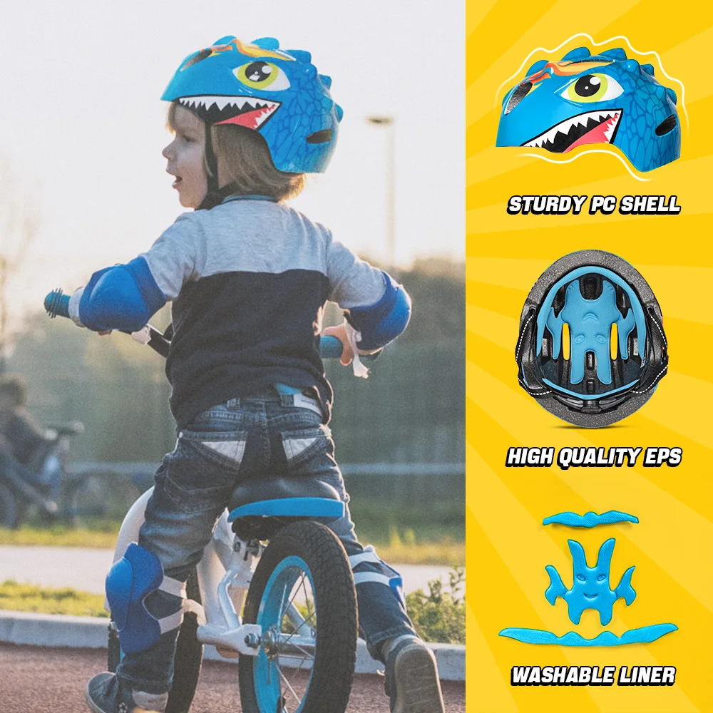 VICTGOAL Kids Cycling Helmet Pads Elbow Pads Wrist Guards Child Bicycle Protector for Balance Bike Skating Scooter Sports Safety