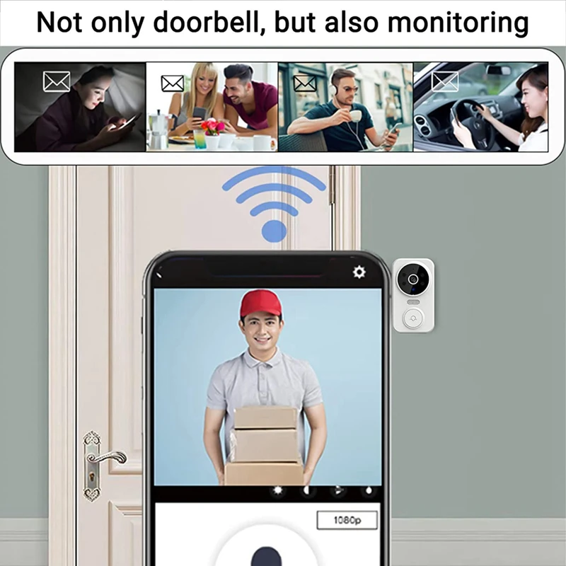 Smart Doorbell Wireless Doorbell Intelligent Visual Doorbell,Home HD Night Vision