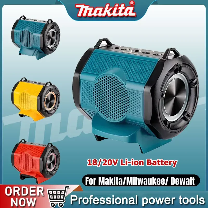 

Bluetooth-динамик Makita для Milwaukee/Dewalt, 18 В, 20 В, аккумулятор с портом USB Type-C, зарядный плеер, усилитель громкоговорителя