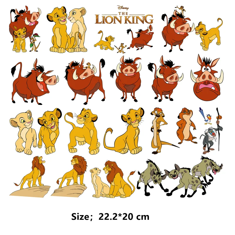 Disney THE LION KING cartoon Patches for clothes thermo-stickers for children Ironing applications