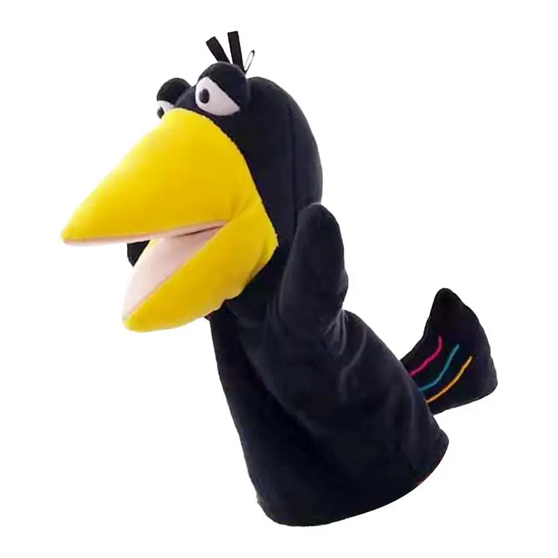 

Crow Hand Puppet Kids Finger Puppets With Movable Mouth Animals Dolls Interactive Puppet Toy For Toddler For Stroytelling