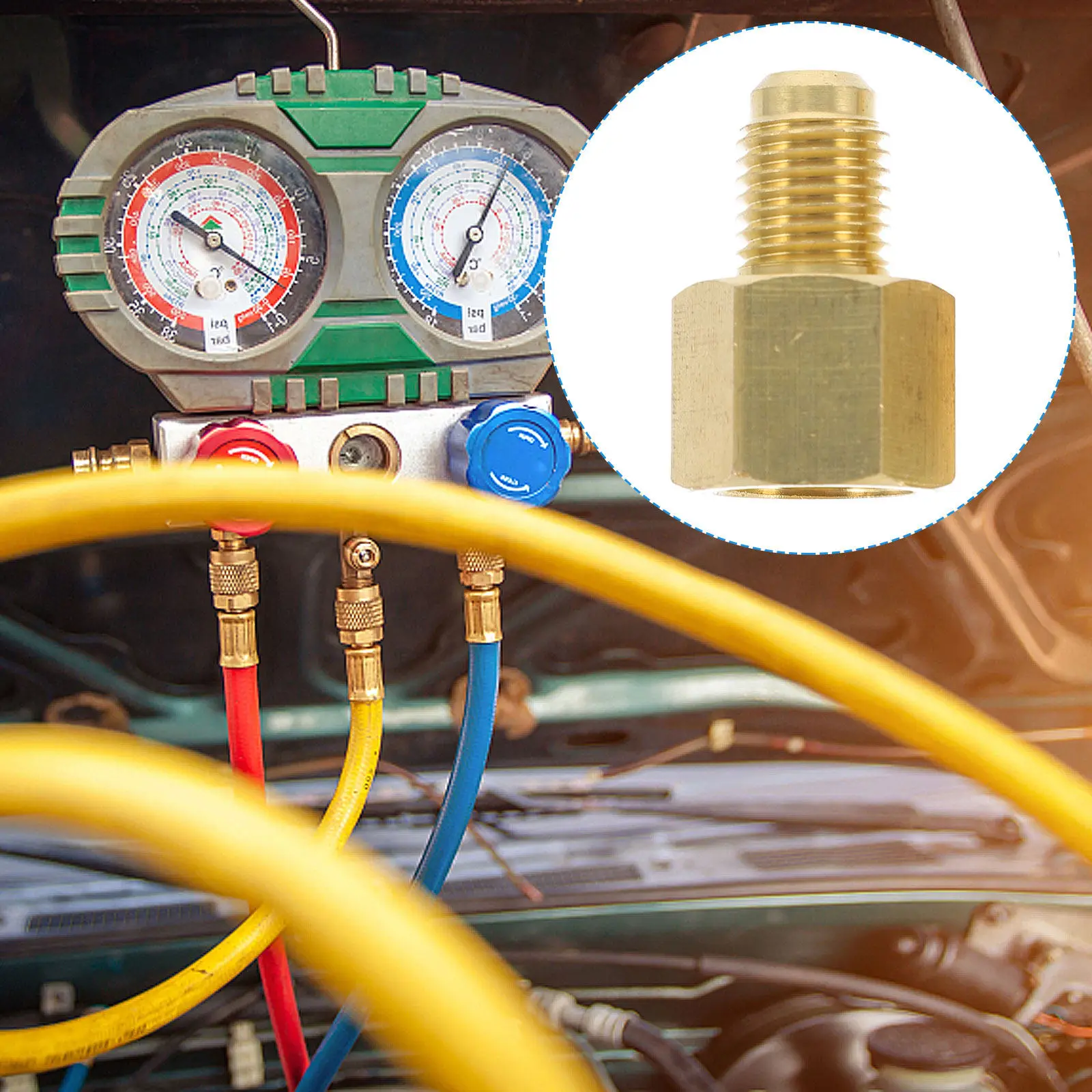 

2Pcs Premium Copper Refrigerant Conversion Adapter for Air Conditioning Vacuum Pump and Refrigerator Interface Conversion Tool