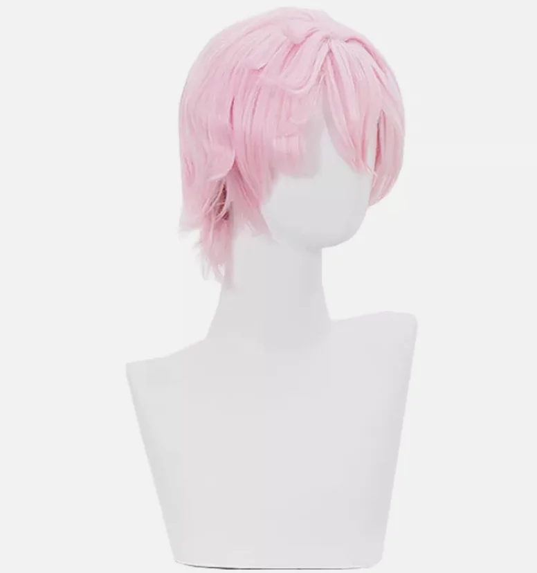 Genshin Impact Fontaine Dahlia Cosplay Pruiken 28 cm Kort Recht Roze Haar