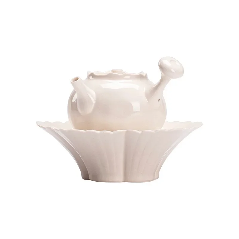 150ML Grass and Wood Gray Teapot Japanese Side Handle Teapot Retro Household Teapot with Filter Handmade Ceramic Pot Ornaments