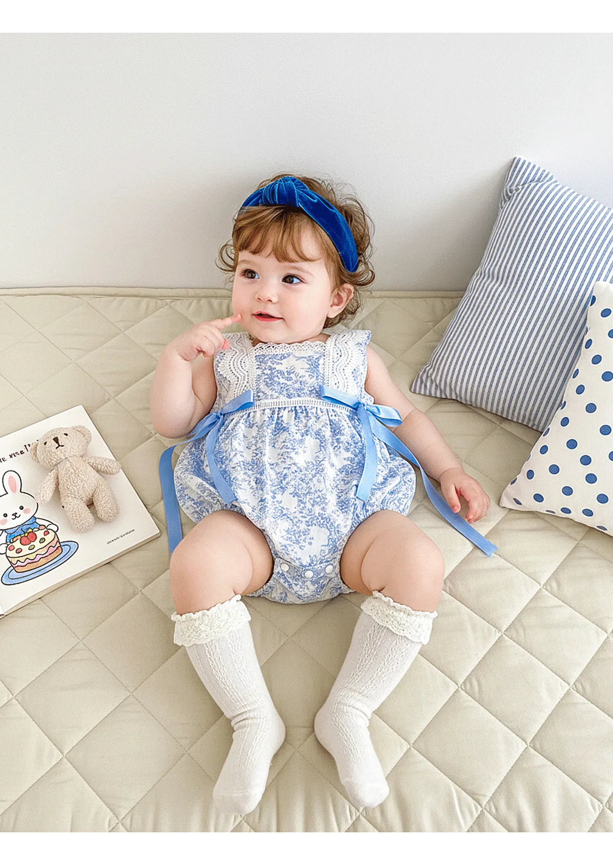 Korean Children Clothing 2026 Summer New Girls Baby High-end Bag Fart Clothes Sweet Bow Princess Rompers