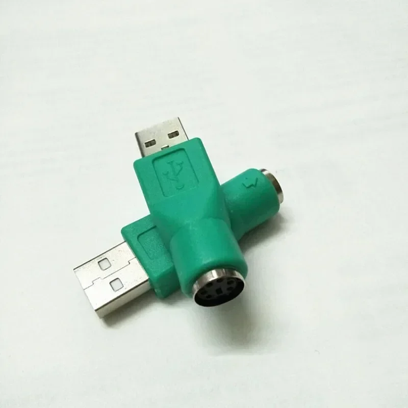 1pcs USB To PS2 Green Adapter One Bag One Pack USB Male To 6Pin Female For Keyboard And Mouse Adapter Computer Cables &