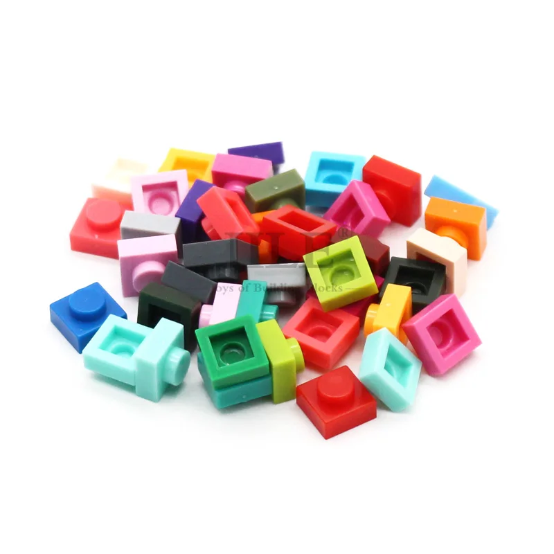 200pcs Moc Tiles Plate 1x1 3024 Short Piece DIY Enlightenment Basics Building Blocks Bricks Compatible Assembles Education Toys