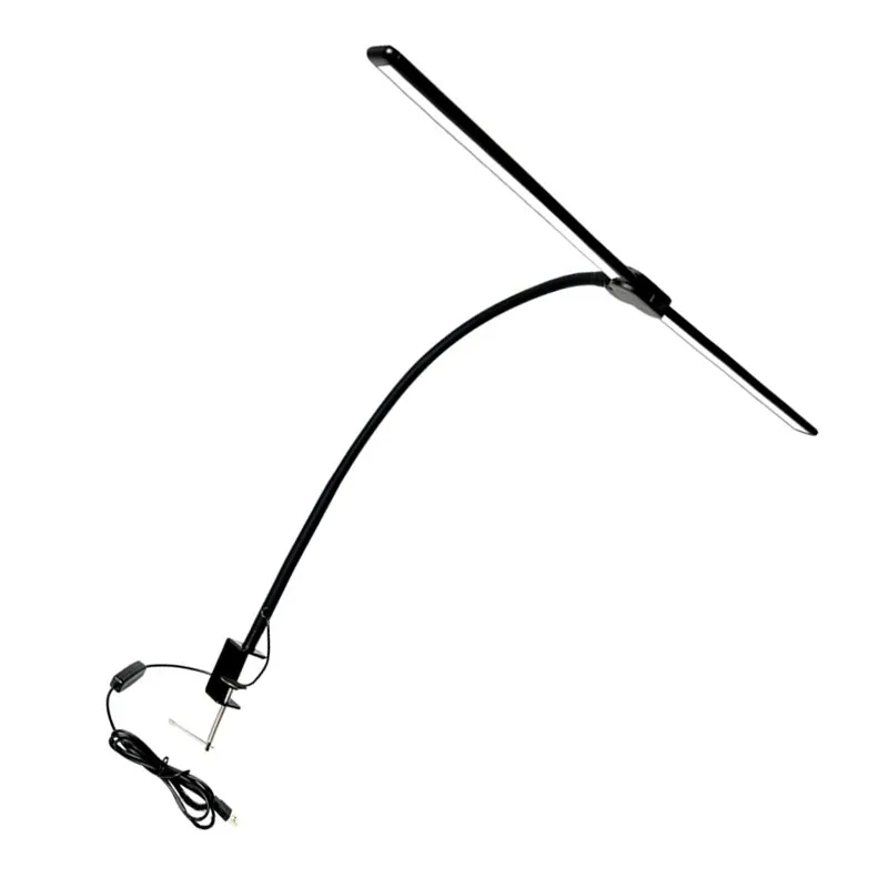 

AT29-US Plug Экран компьютера Совместимая двуглавая светодиодная настольная лампа, защита глаз, светильник для чтения и учебы, длинный настольный светильник Cli