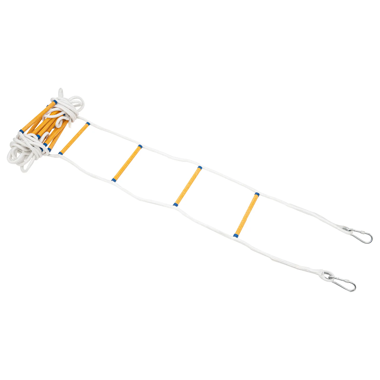 12M Rescue Rope Ladder with carabiners 440lbs Load-bearing Portable And Space-saving